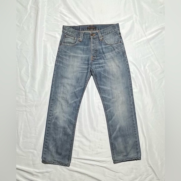 Nudie Jeans High Waist Button Fly Straight Legs Organic Cotton Size 31” men’s - Picture 2 of 14
